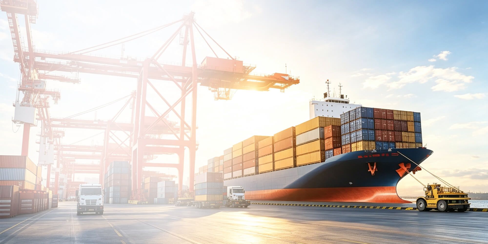 Container port for export shipping